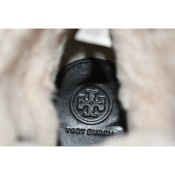 $550 TORY BURCH Cooper Suede Sheep Fur Lace Up Booties BLACK 6 (MG25) - Picture 8 of 8